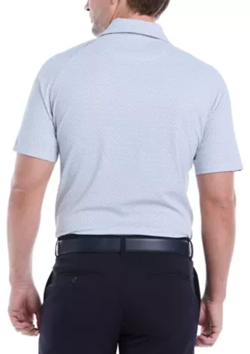 Triple Track Geo Print Polo Shirt