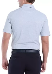 Triple Track Geo Print Polo Shirt