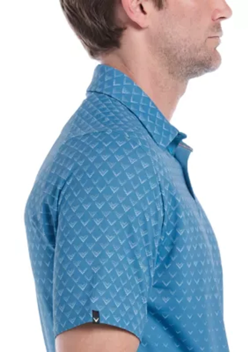 Men's Chevron Ombre Print Golf Polo Shirt