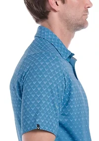 Men's Chevron Ombre Print Golf Polo Shirt