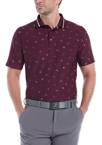 Big & Tall Short Sleeve Memento Print Polo Shirt