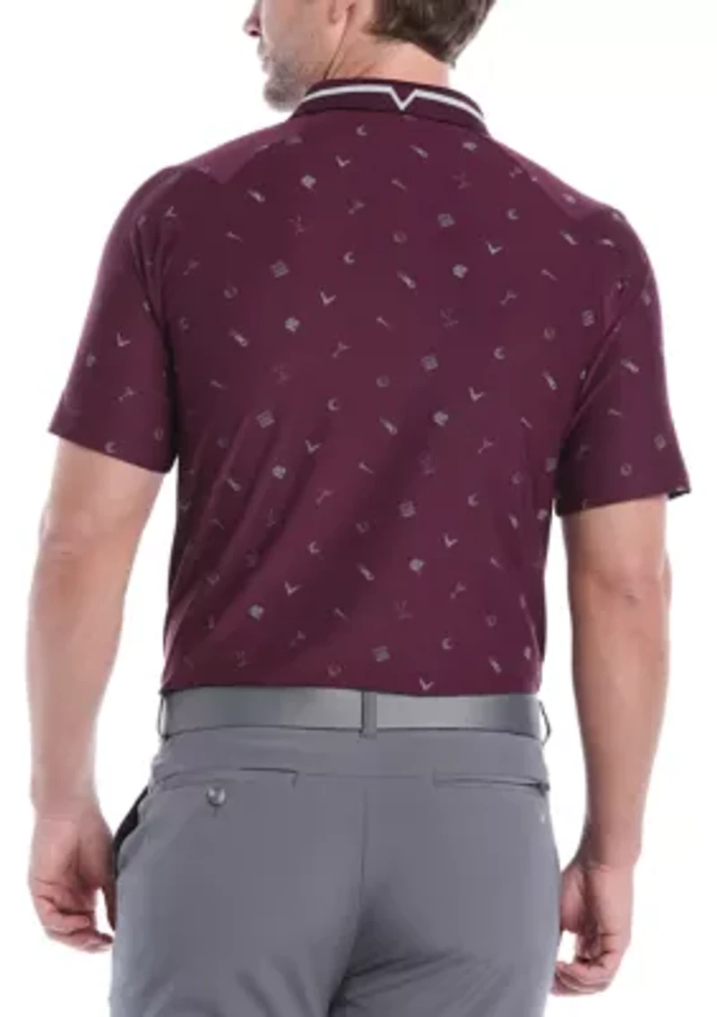 Big & Tall Short Sleeve Memento Print Polo Shirt