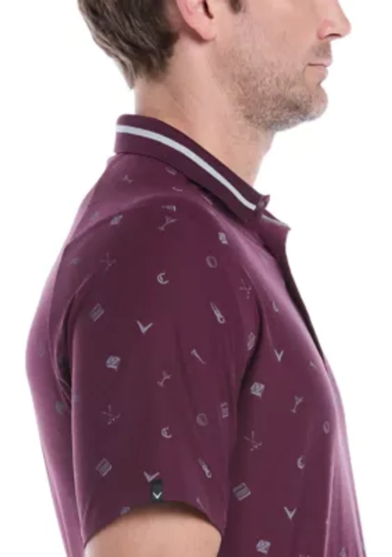 Big & Tall Short Sleeve Memento Print Polo Shirt