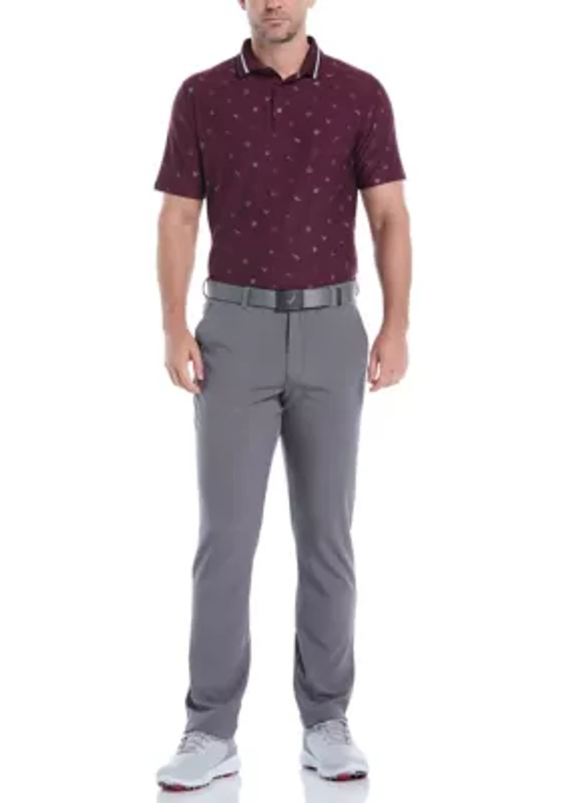 Big & Tall Short Sleeve Memento Print Polo Shirt