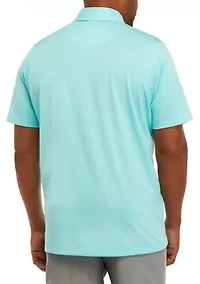 Big & Tall Ventilated Heather Jacquard Short Sleeve Golf Polo Shirt