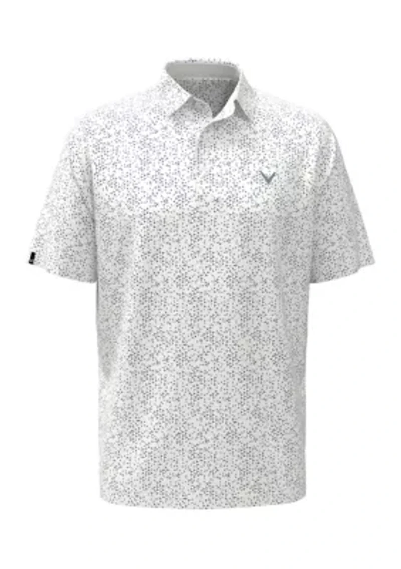 Men's Allover Chevron Print Polo Shirt