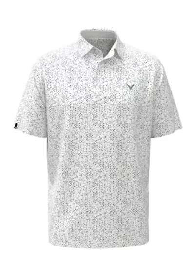 Men's Allover Chevron Print Polo Shirt