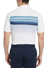 Men's Engineered Fluid Stripe Print Short Sleeve Golf Polo Shirt