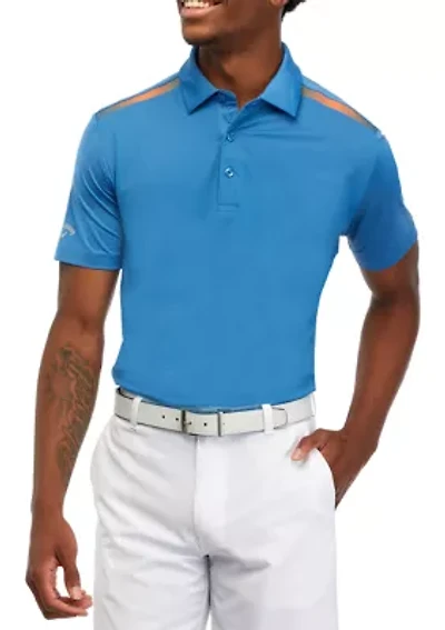 Men's Color Block Stripe Tape Detail Polo Shirt
