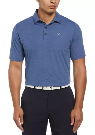 Big & Tall Ventilated Heather Jacquard Golf Polo Shirt
