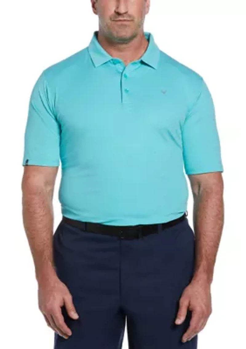 Big & Tall Ventilated Heather Jacquard Golf Polo Shirt