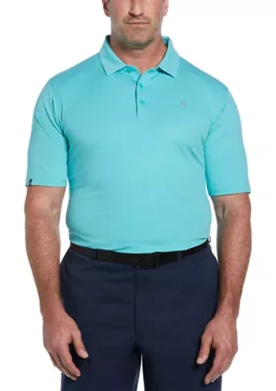 Big & Tall Ventilated Heather Jacquard Golf Polo Shirt