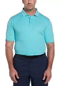 Big & Tall Ventilated Heather Jacquard Golf Polo Shirt