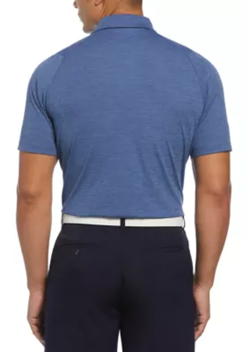 Big & Tall Ventilated Heather Jacquard Golf Polo Shirt