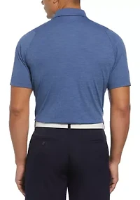 Big & Tall Ventilated Heather Jacquard Golf Polo Shirt