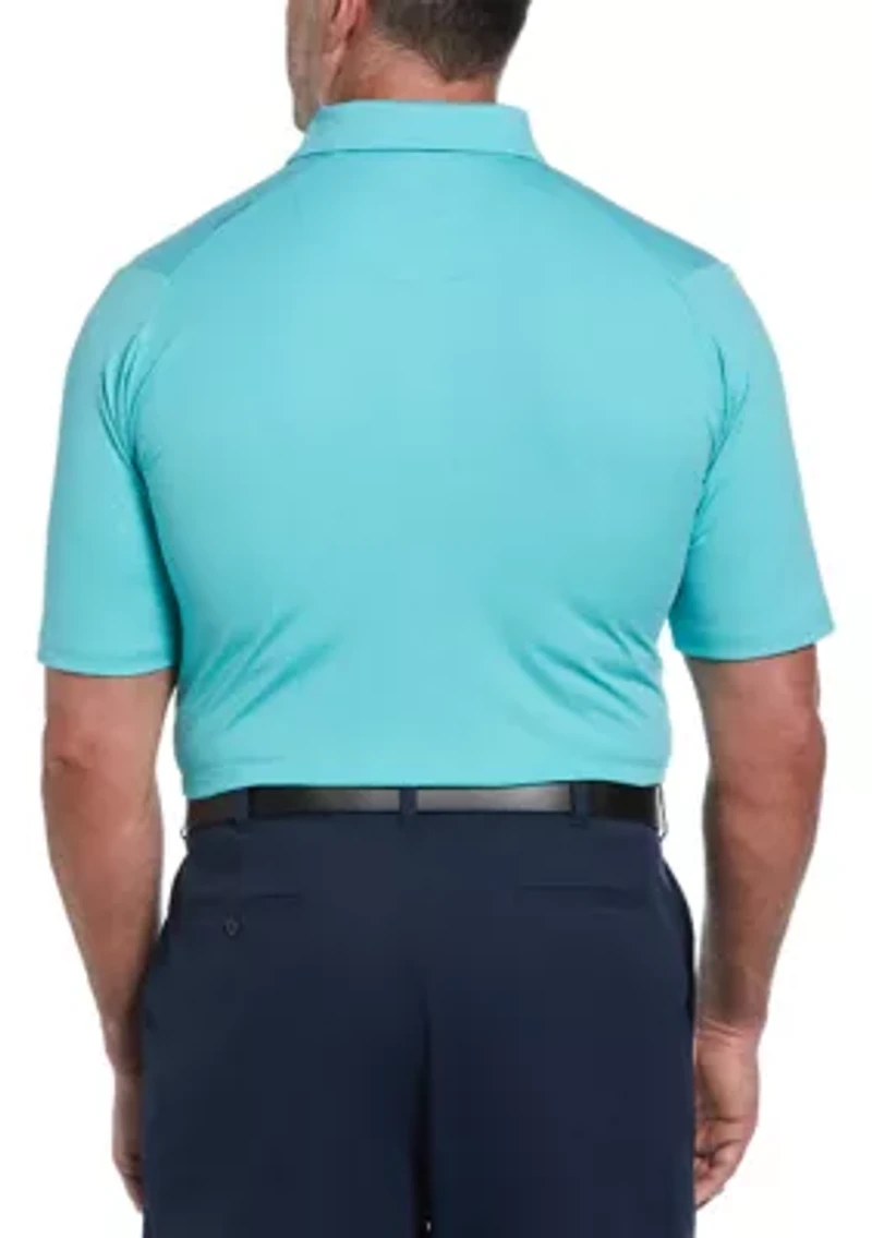 Big & Tall Ventilated Heather Jacquard Golf Polo Shirt