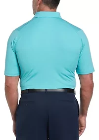 Big & Tall Ventilated Heather Jacquard Golf Polo Shirt