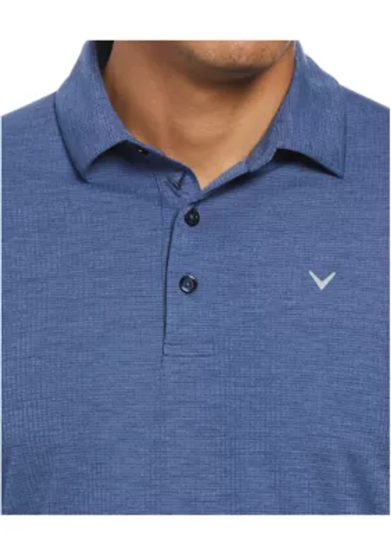 Big & Tall Ventilated Heather Jacquard Golf Polo Shirt