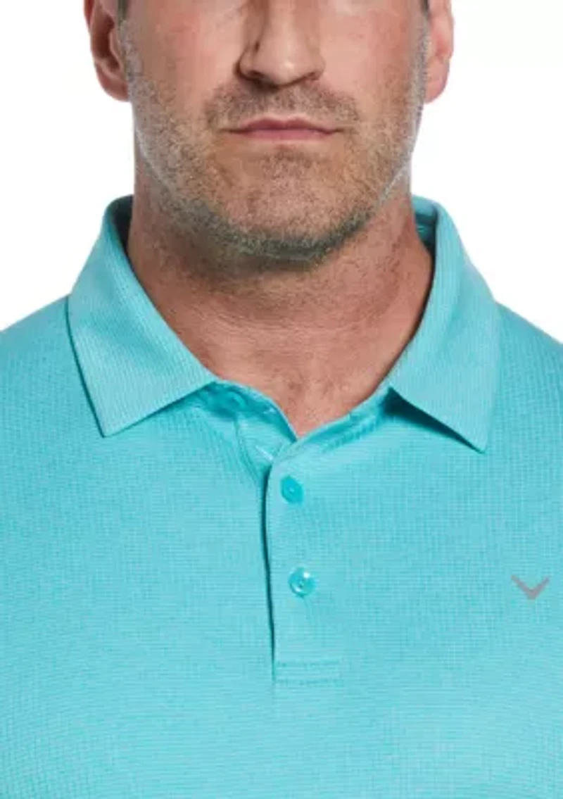 Big & Tall Ventilated Heather Jacquard Golf Polo Shirt