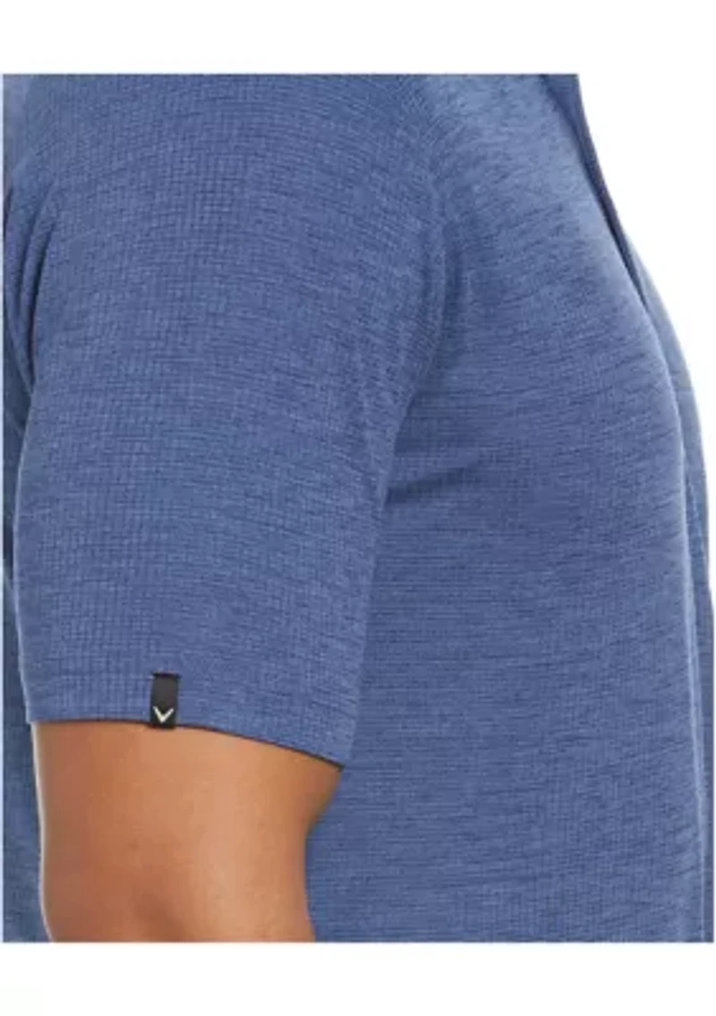 Big & Tall Ventilated Heather Jacquard Golf Polo Shirt
