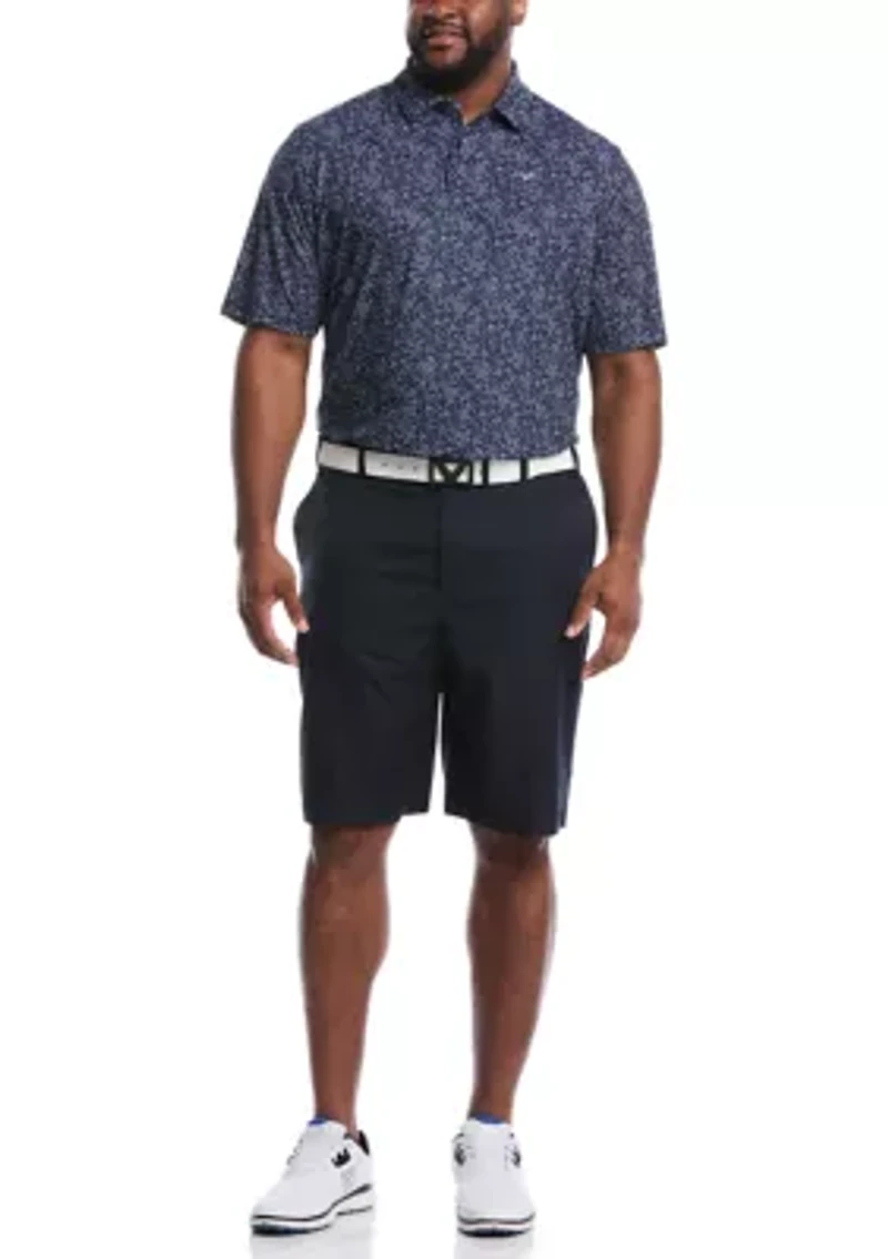 Big & Tall Short Sleeve Allover Chevron Print Polo Shirt