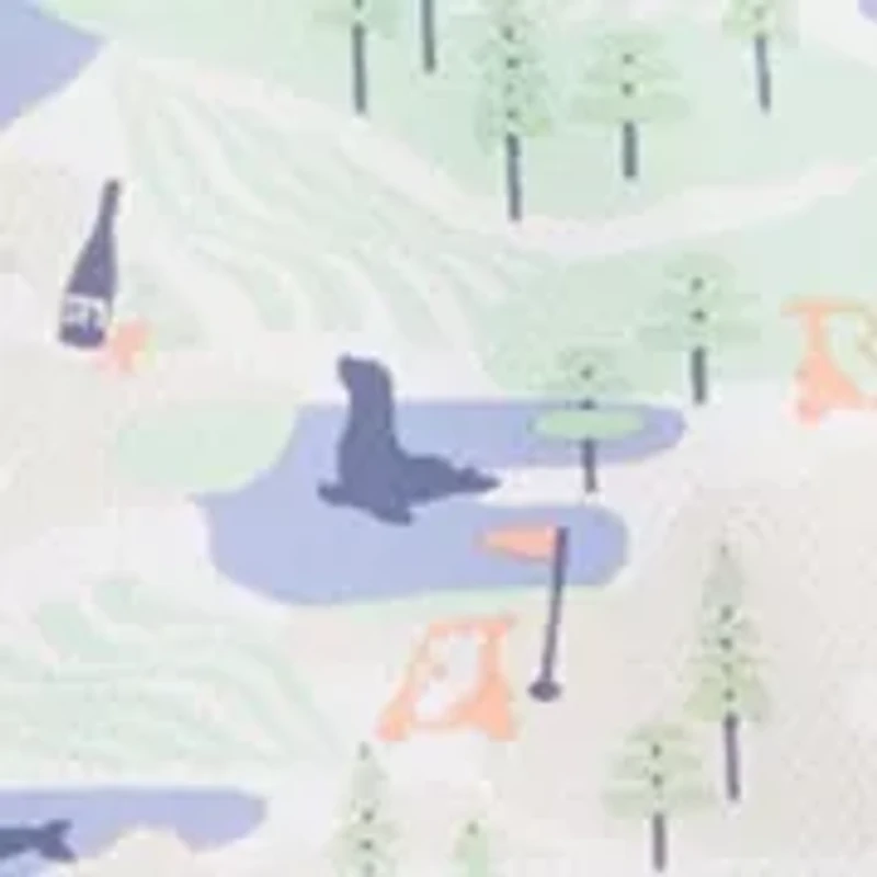 Abstract Coastal Print Short Sleeve Golf Polo Shirt