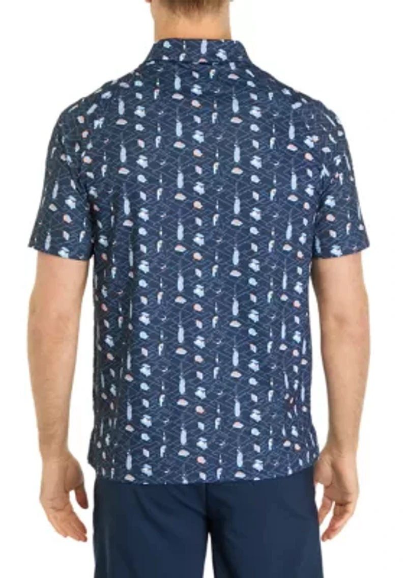 Men's Golf Essentials Print Short Sleeve Polo Shirt