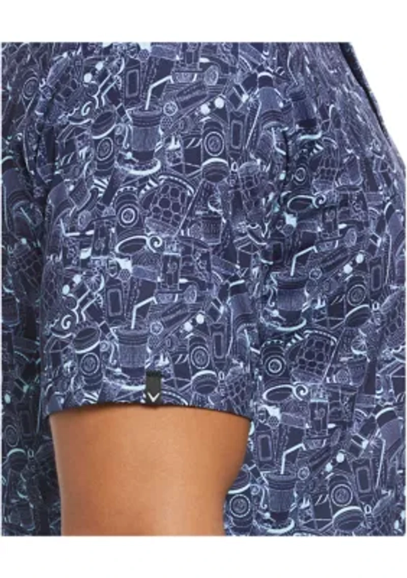 Men's Golf Cart Drink Print Shirt