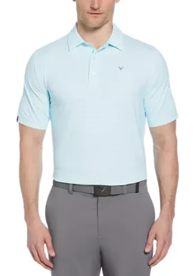 Men's Short Sleeve Allover Tee Time Print Polo Shirt