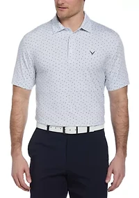 Men's Allover Chevron Print Short Sleeve Golf Polo Shirt