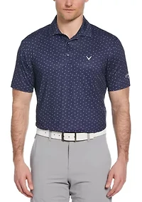 Men's Allover Chevron Print Short Sleeve Golf Polo Shirt