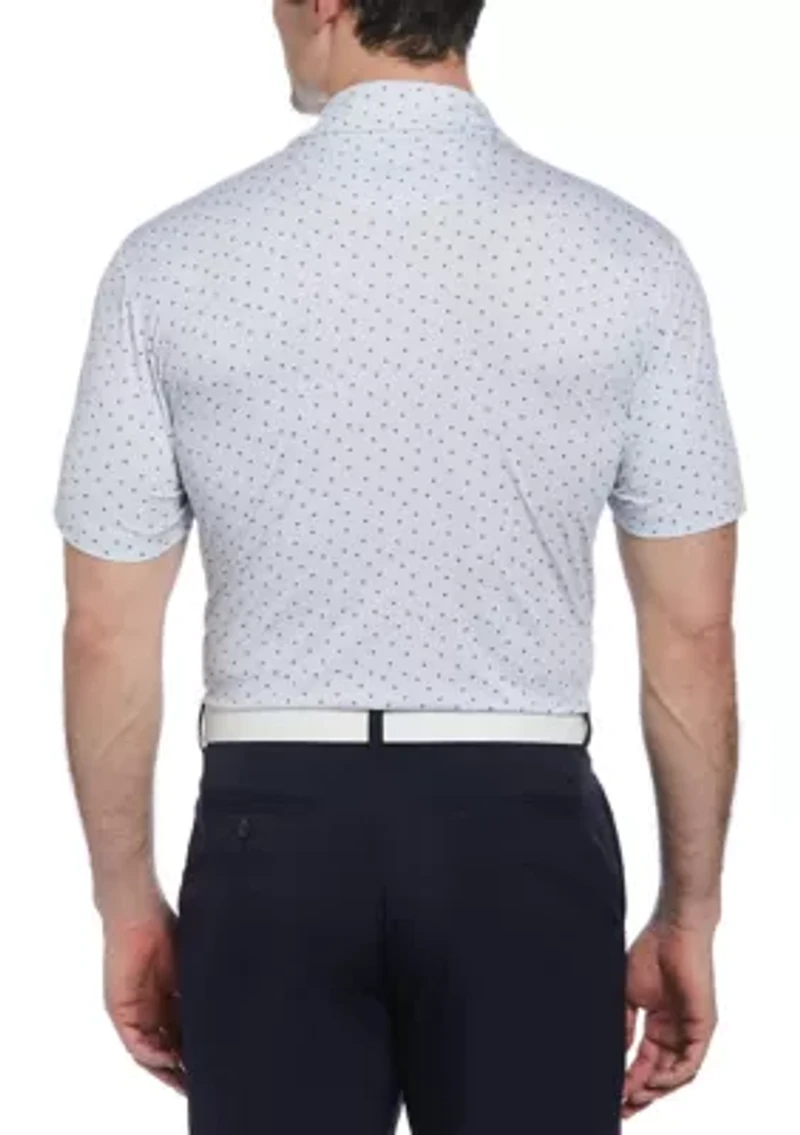 Men's Allover Chevron Print Short Sleeve Golf Polo Shirt