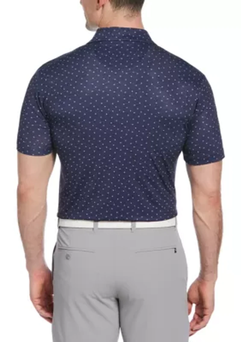 Men's Allover Chevron Print Short Sleeve Golf Polo Shirt