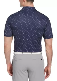 Men's Allover Chevron Print Short Sleeve Golf Polo Shirt