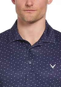 Men's Allover Chevron Print Short Sleeve Golf Polo Shirt