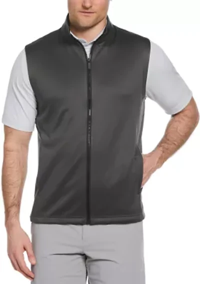 Big & Tall Full Zip Chevron Back Sleeveless Golf Vest