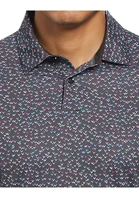 Big & Tall Short Sleeve Allover Chevron Confetti Print Polo Shirt