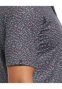 Big & Tall Short Sleeve Allover Chevron Confetti Print Polo Shirt