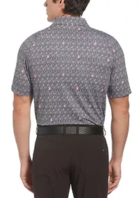 Big & Tall Short Sleeve Allover Scotch Print Polo Shirt