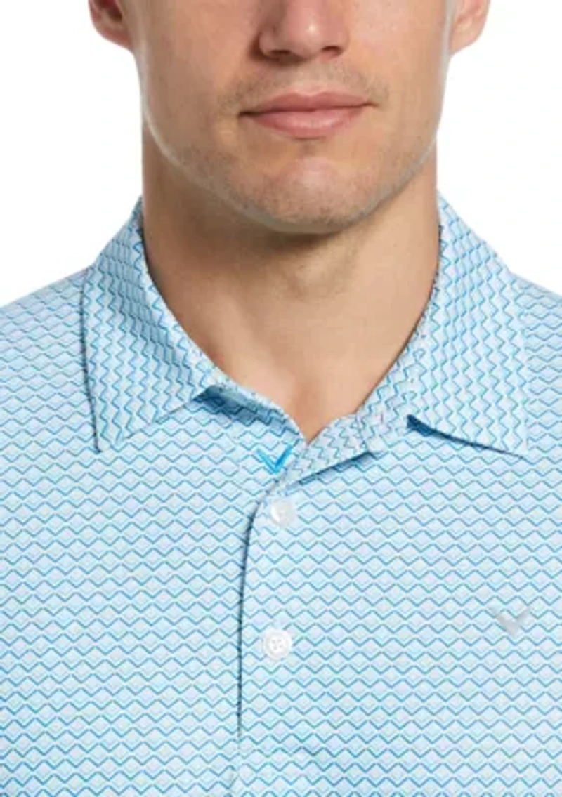 Big & Tall Gradient Chevron Printed Polo Shirt