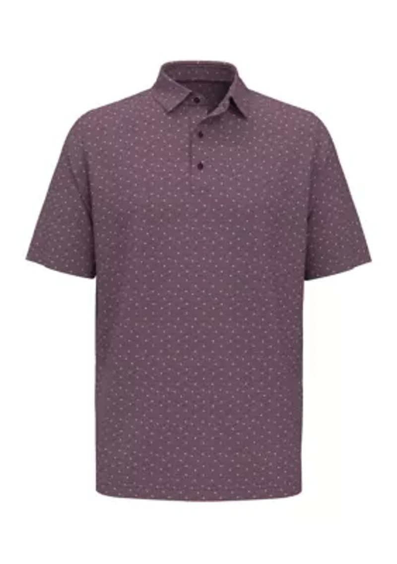 Big & Tall Short Sleeve Pro Spin Allover Chevron Print Polo Shirt