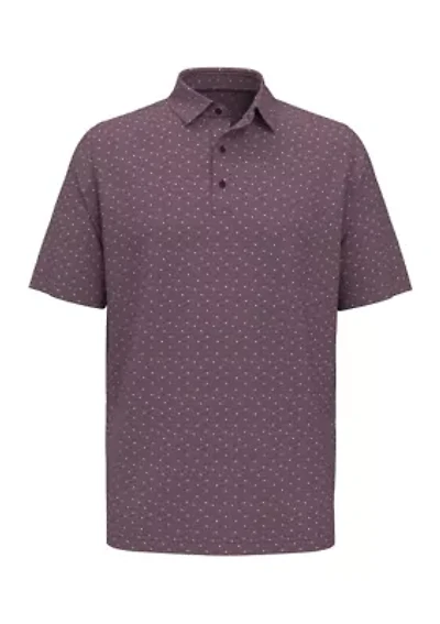 Big & Tall Short Sleeve Pro Spin Allover Chevron Print Polo Shirt