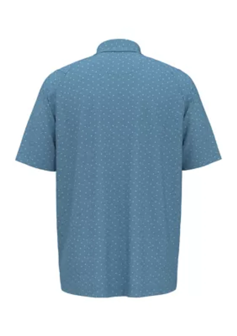 Big & Tall Short Sleeve Pro Spin Allover Chevron Print Polo Shirt