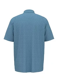 Big & Tall Short Sleeve Pro Spin Allover Chevron Print Polo Shirt