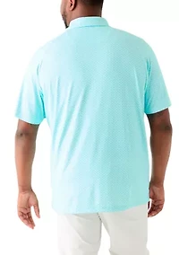 Big & Tall Trademark Print Short Sleeve Golf Polo Shirt