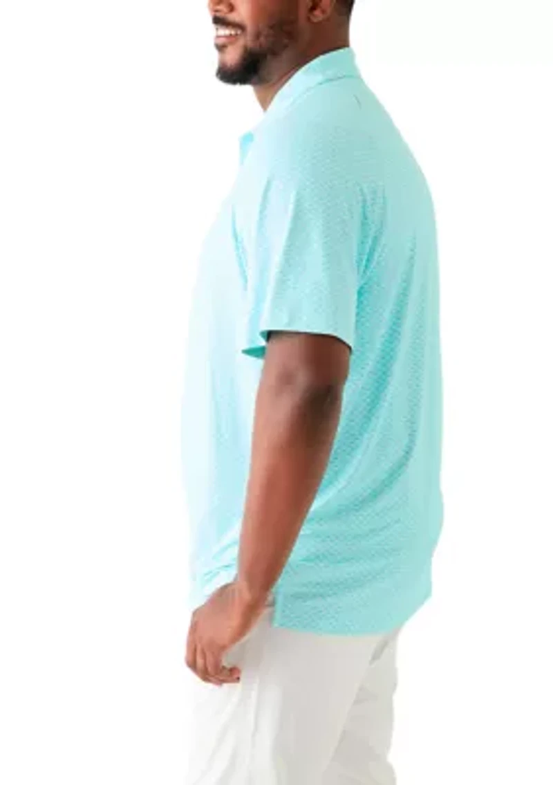 Big & Tall Trademark Print Short Sleeve Golf Polo Shirt