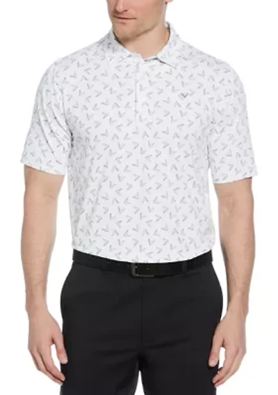 Men's Short Sleeve Allover Chevron Polo