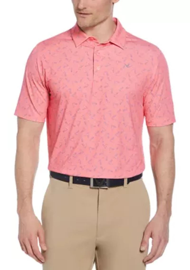Men's Short Sleeve Allover Chevron Polo