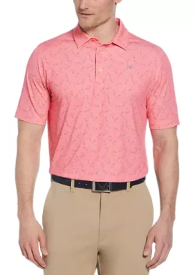 Men's Short Sleeve Allover Chevron Polo