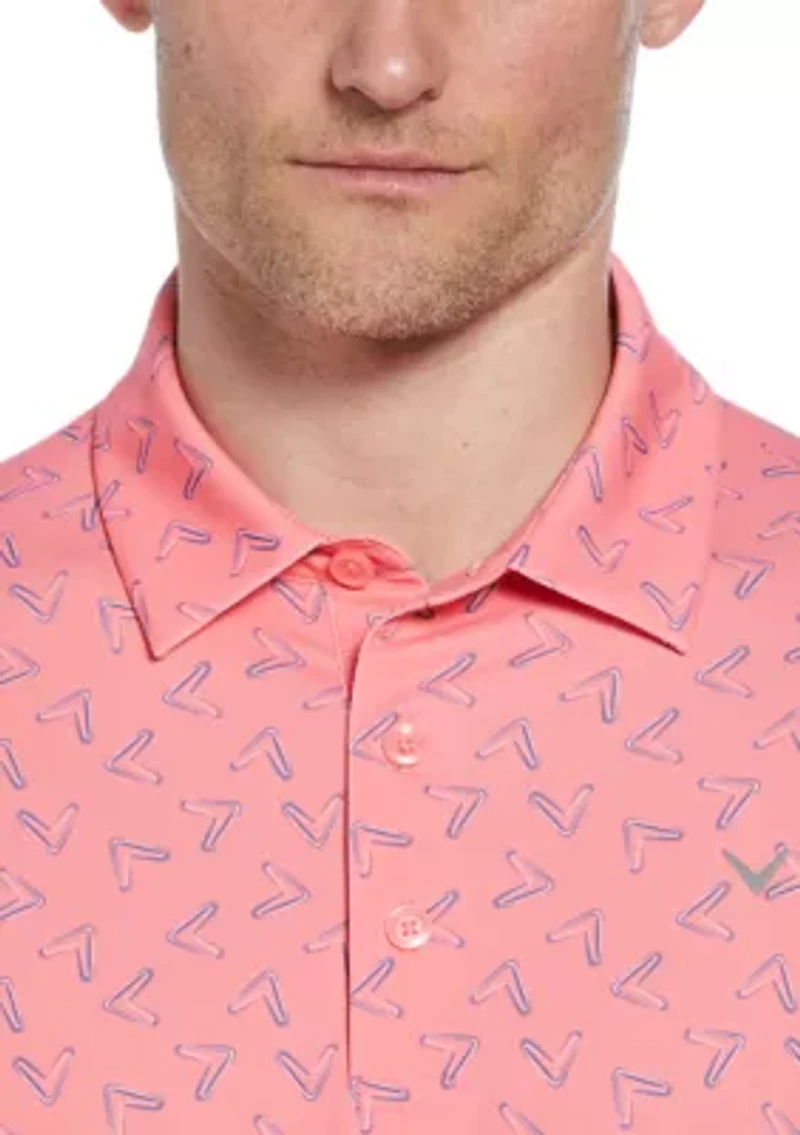 Men's Short Sleeve Allover Chevron Polo